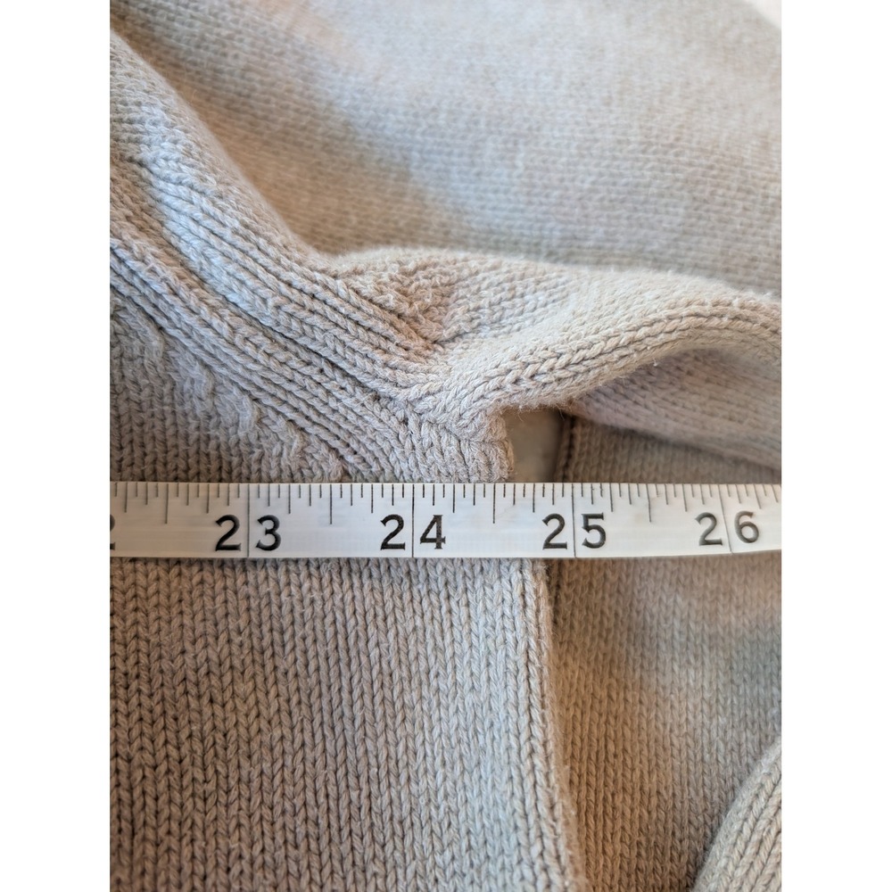 IZOD Mens Large Tan Cotton Diamond Textured Knit Crewneck Sweater Logo Beige - Picture 4 of 6